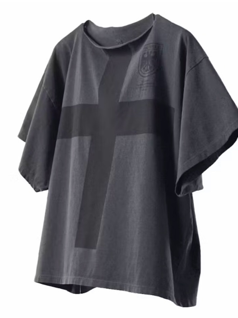 New Kanye West VULTURES Oversized Black Cross Graphic Tee